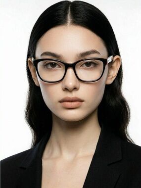 GX by Gwen Stefani Black and Cream Glass Frames | Black | Sleek | Square Frames